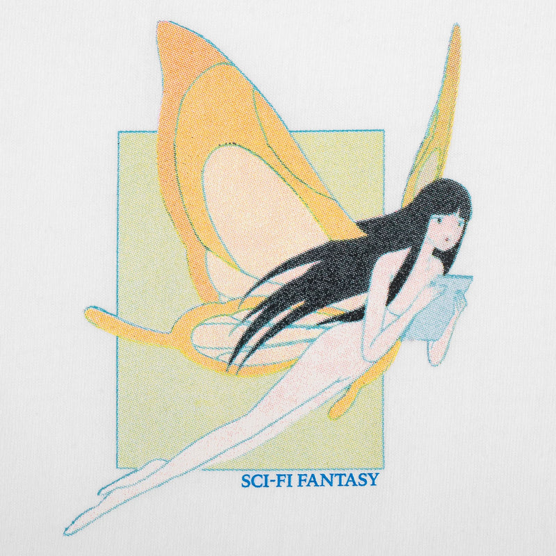sci-fi fantasy moth girl white
