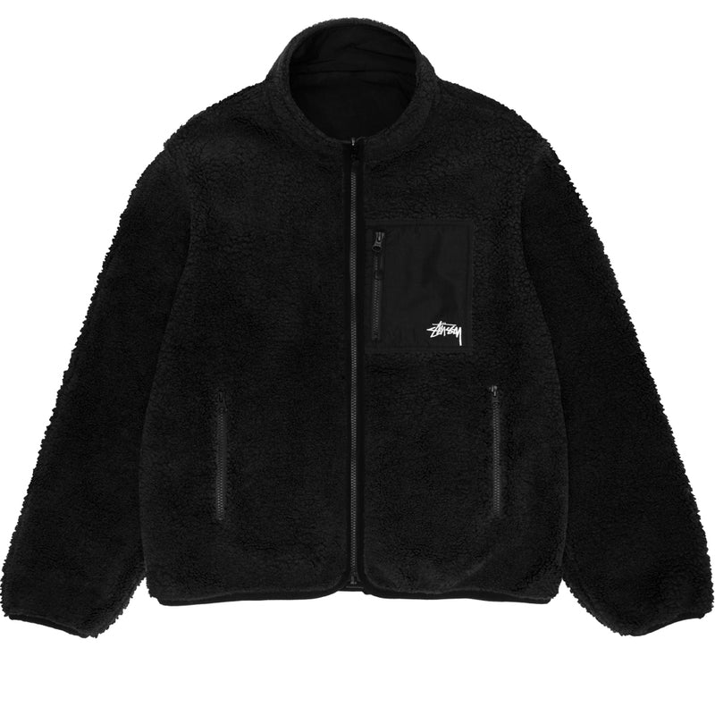 stussy 118529 sherpa reversible jacket black