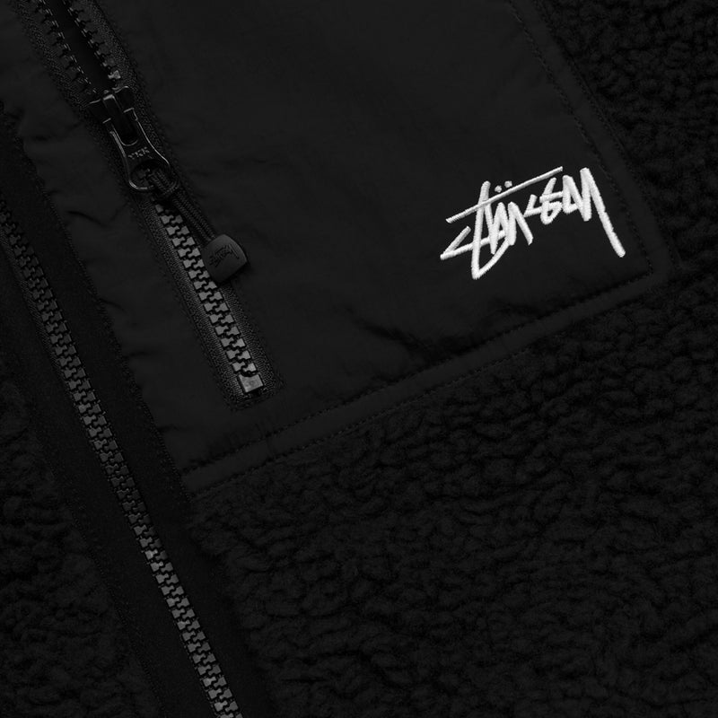 stussy 118529 sherpa reversible jacket black