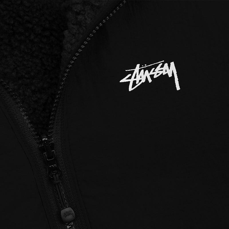 stussy 118529 sherpa reversible jacket black