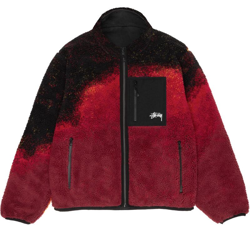 stussy 118529 sherpa reversible jacket lava