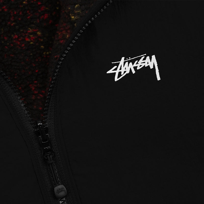 stussy 118529 sherpa reversible jacket lava