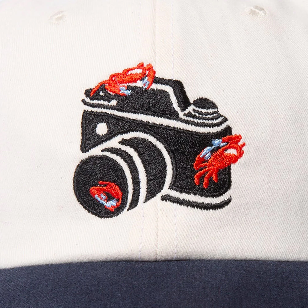 the quiet life 24spd1 1155 wht nvy camera crabs polo hat white navy