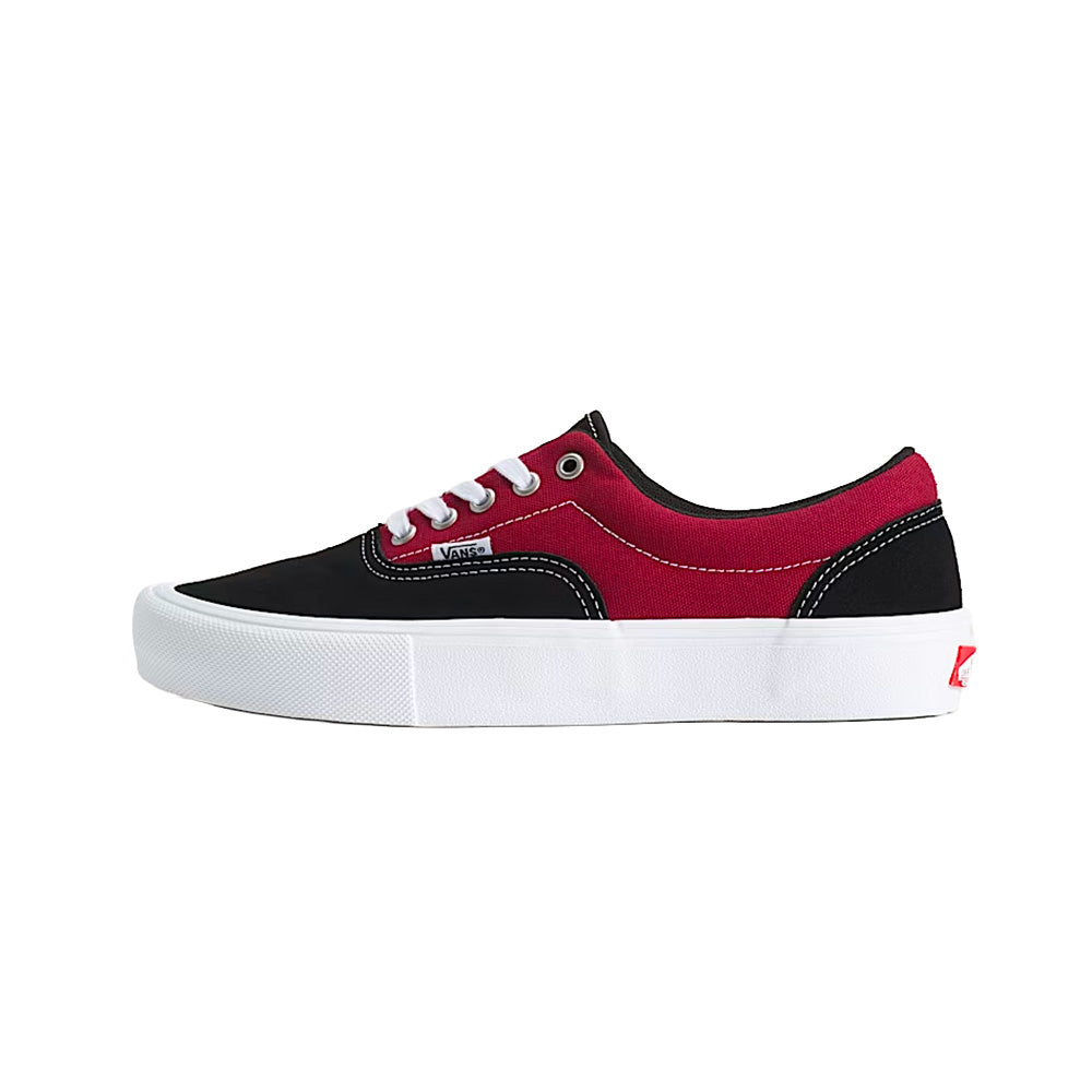 vans skate era shoe black red