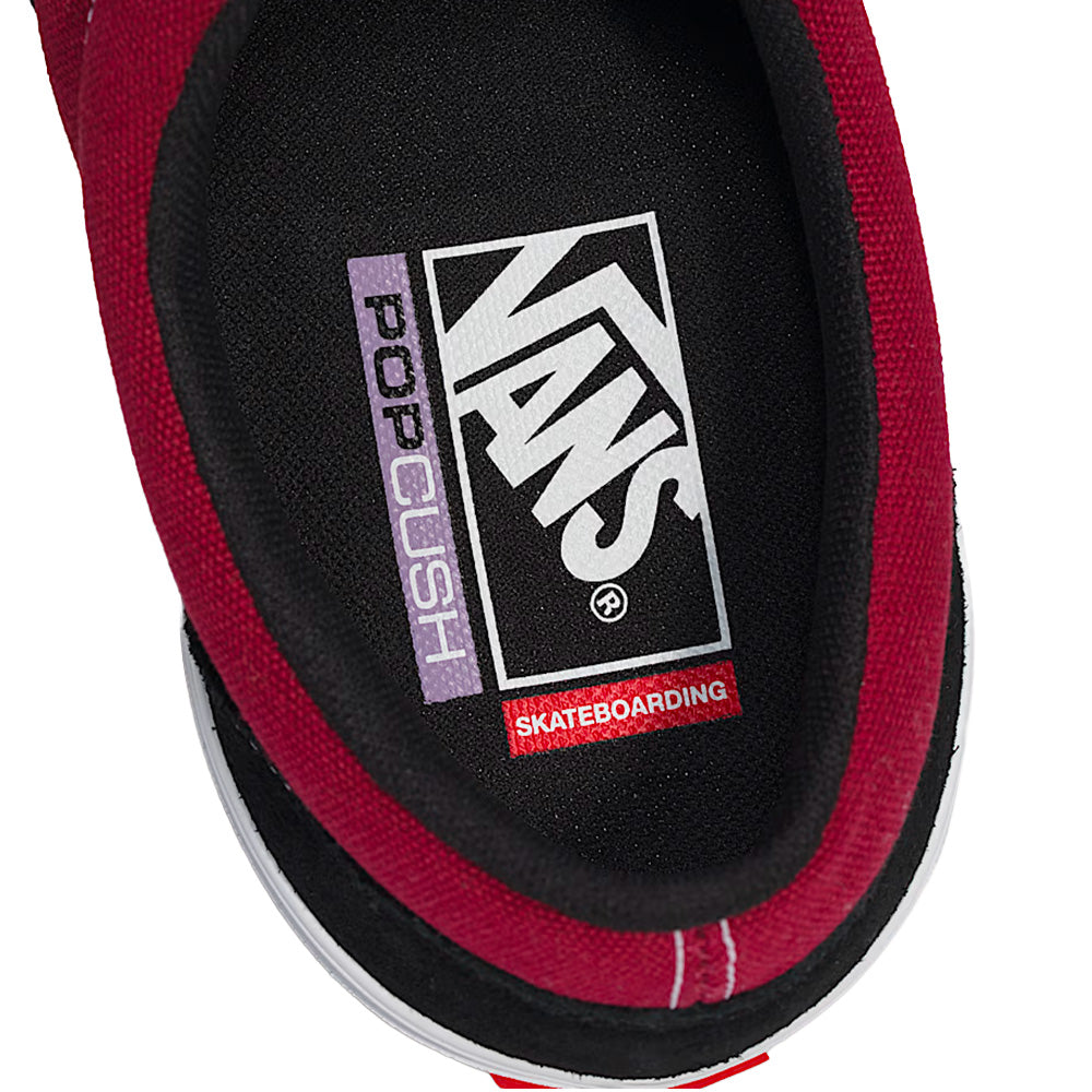 vans skate era shoe black red