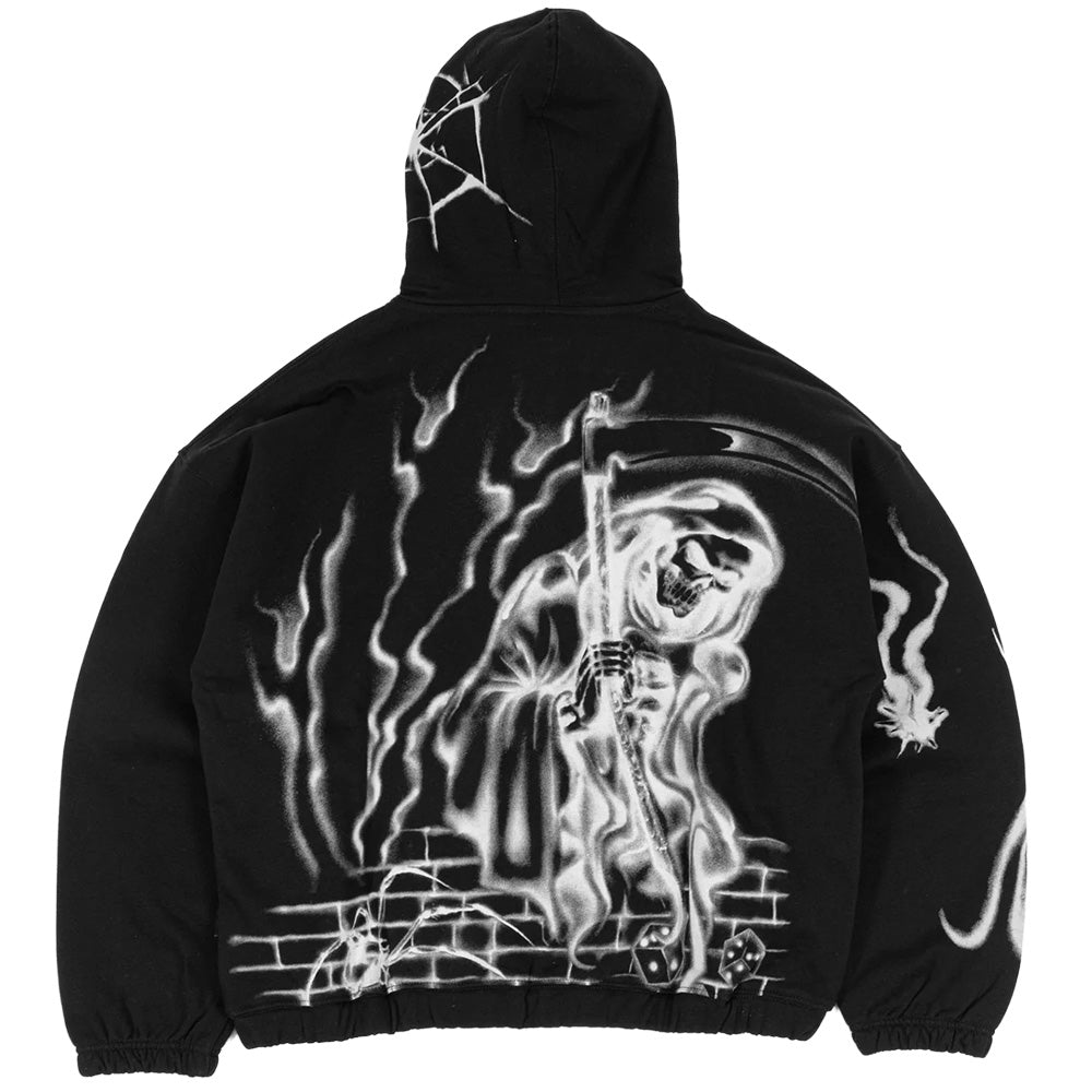 wasted paris wpatmzh atm boxy zip hoodie black