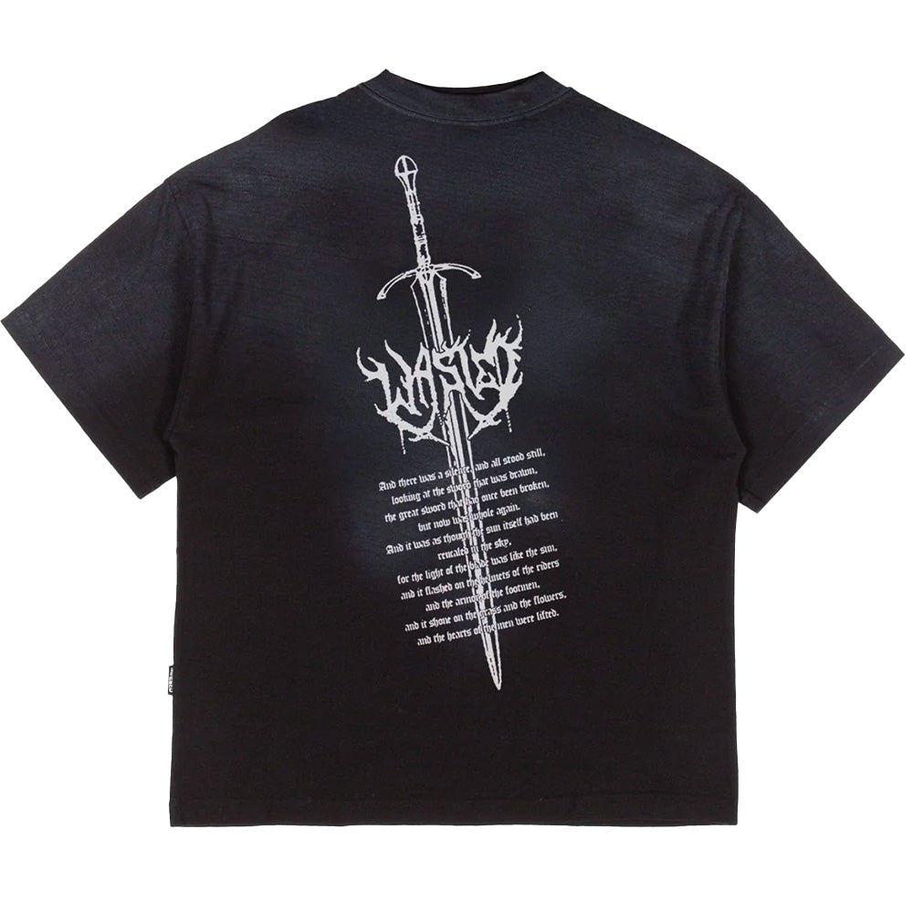 wasted paris wpsbt sword boxy t shirt faded black