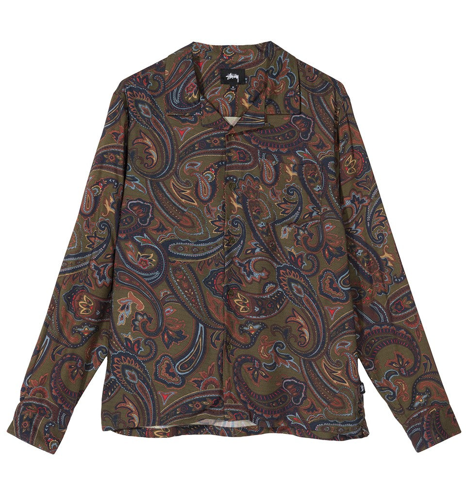 STÜSSY CYPRESS PAISLEY L/S SHIRT // OLIVE – Collateral