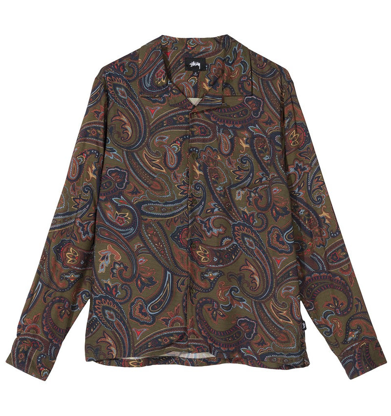STÜSSY CYPRESS PAISLEY L/S SHIRT // OLIVE
