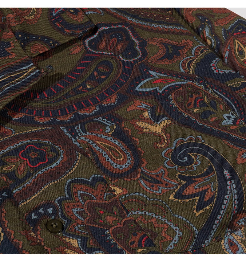 STÜSSY CYPRESS PAISLEY L/S SHIRT // OLIVE