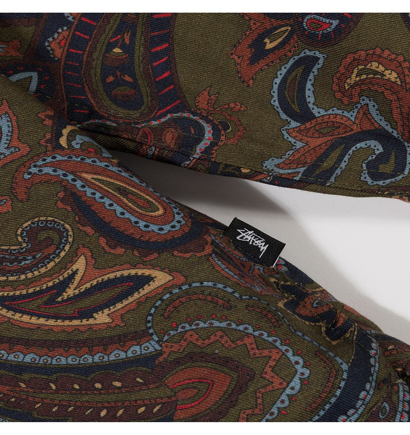 STÜSSY CYPRESS PAISLEY L/S SHIRT // OLIVE