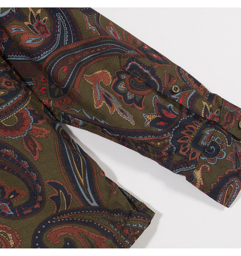 STÜSSY CYPRESS PAISLEY L/S SHIRT // OLIVE