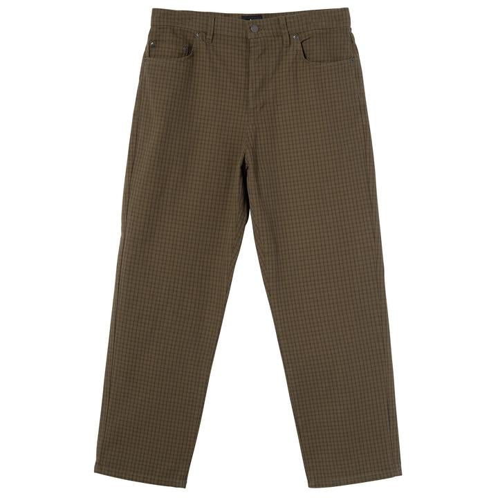 STUSSY CHECK BIG OL JEANS OLIVE