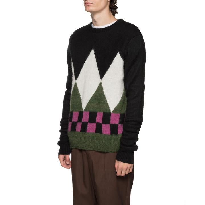 MOHAIR” STUSSY DIAMOND CHECK SWEATER XL MOHAIR” STUSSY DIAMOND CHECK SWEATER XL