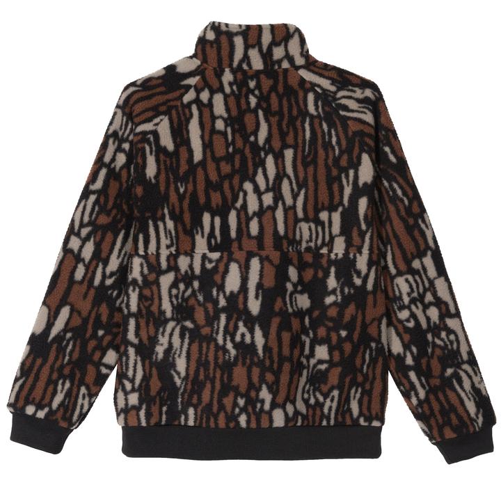 STÜSSY TREE BARK FLEECE JACKET // BROWN