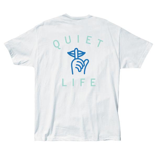 THE QUIET LIFE SHHH LOGO PREMIUM TEE // WHITE