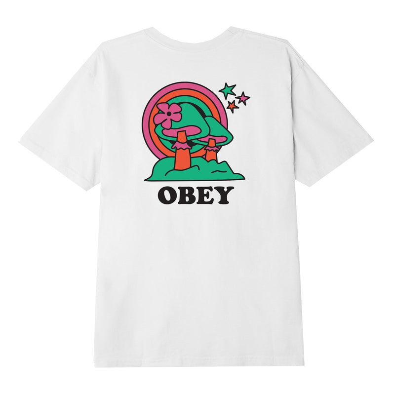 OBEY HAPPY LAND ORGANIC T-SHIRT // WHITE