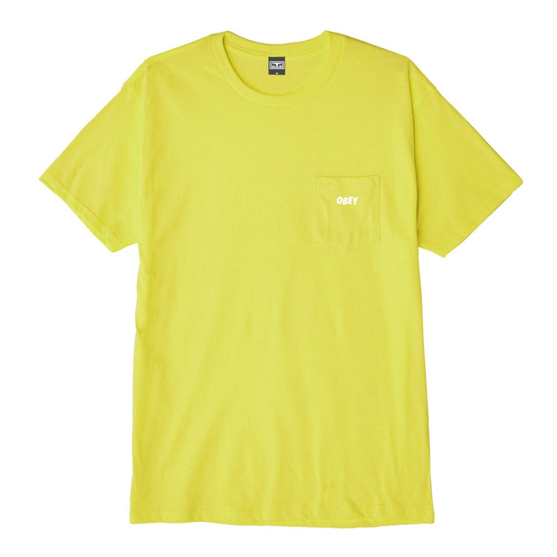 OBEY JUMBLED BASIC POCKET T-SHIRT // SAFETY GREEN