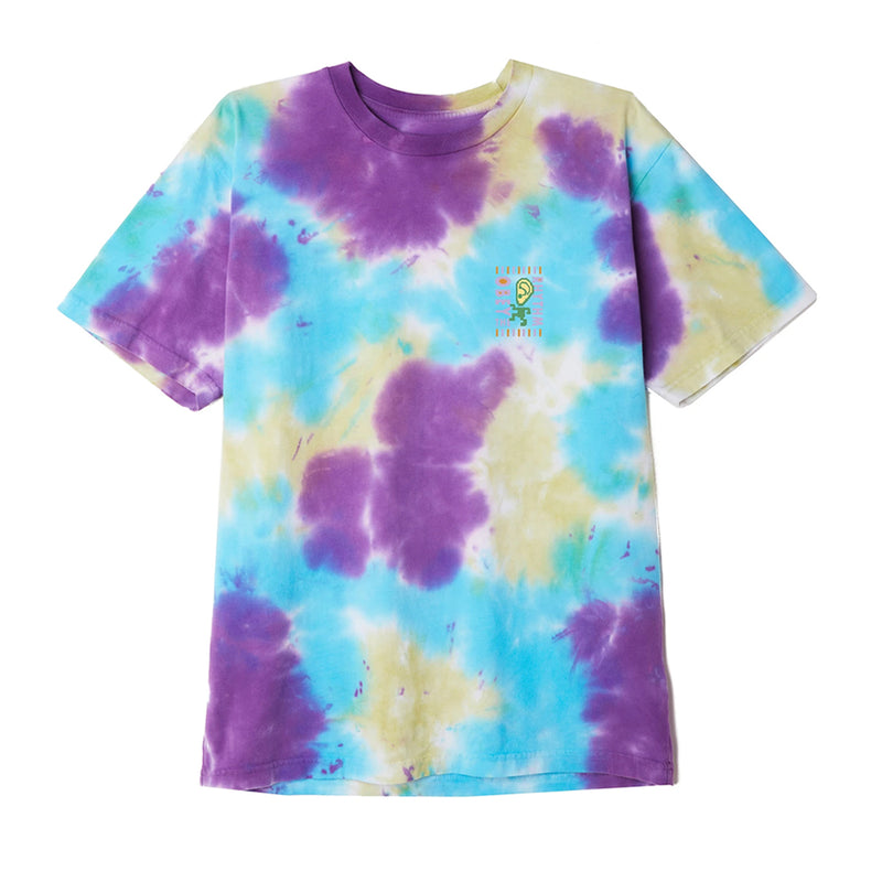 OBEY THE RHYTHM 2 ORGANIC OVERBLEED TIE DYE TEE // A.I. AQUA