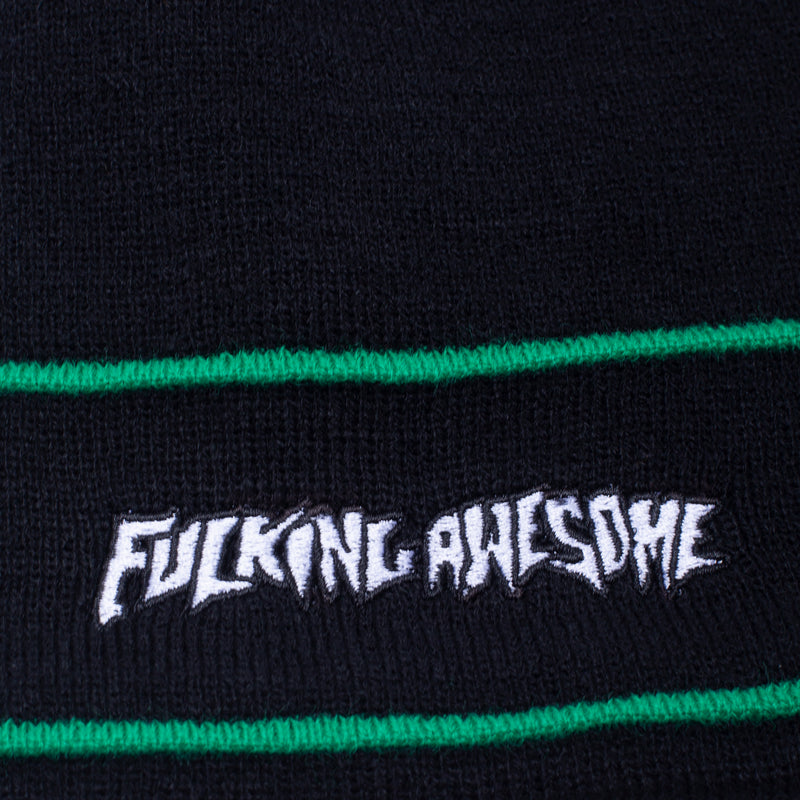 FUCKING AWESOME LITTLE STAMP STRIPE BEANIE // BLACK/GREEN