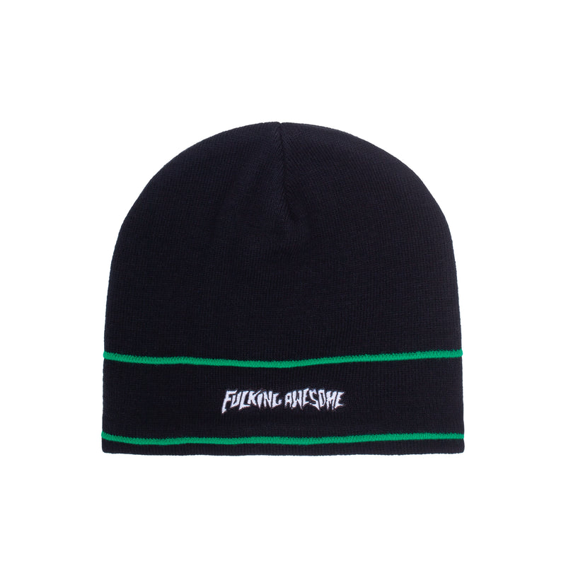 FUCKING AWESOME LITTLE STAMP STRIPE BEANIE // BLACK/GREEN
