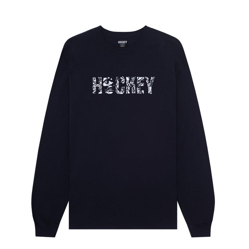 HOCKEY STONE L/S TEE // BLACK/ GLOW IN THE DARK