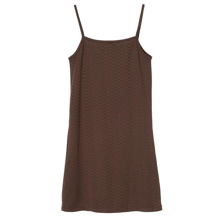 STÜSSY TONAL JACQUARD DRESS // BROWN