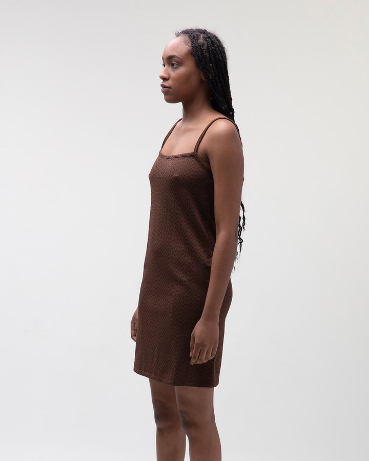 STÜSSY TONAL JACQUARD DRESS // BROWN