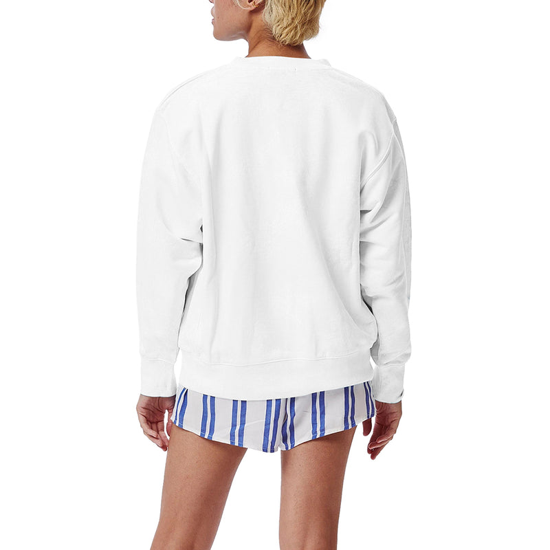 OBEY JULIA BOX FIT CREW FLEECE // WHITE