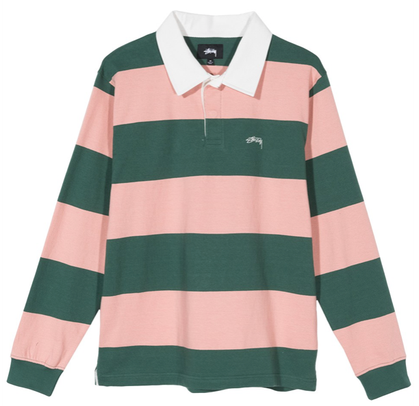STÜSSY RALPHIE STRIPE L/S RUGBY // PEACH