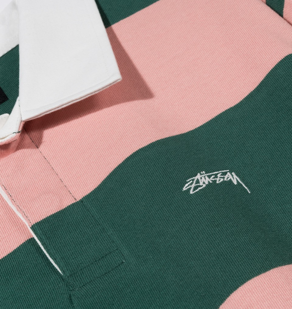 STÜSSY RALPHIE STRIPE L/S RUGBY // PEACH
