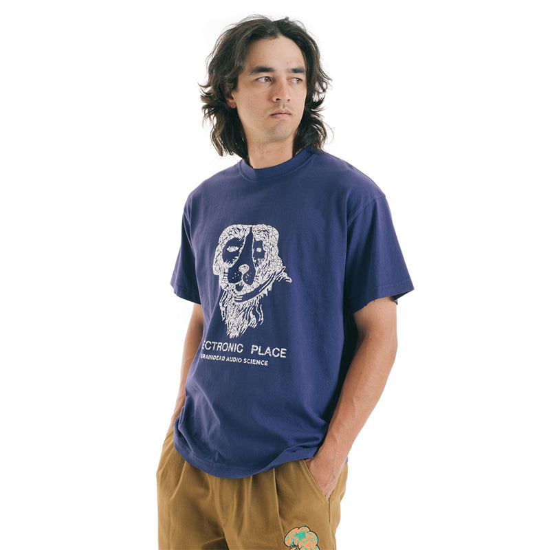 BRAIN DEAD ELECTRONIC PLACE T-SHIRT // NAVY