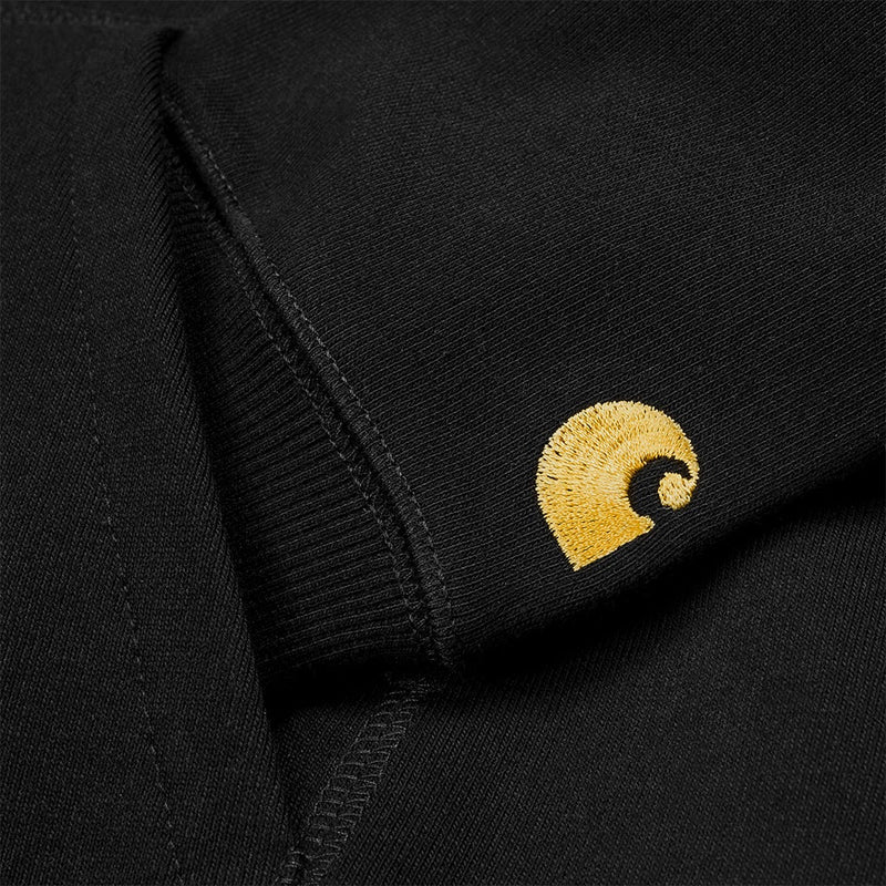 CARHARTT WIP HOODED CHASE SWEATSHIRT // BLACK/GOLD