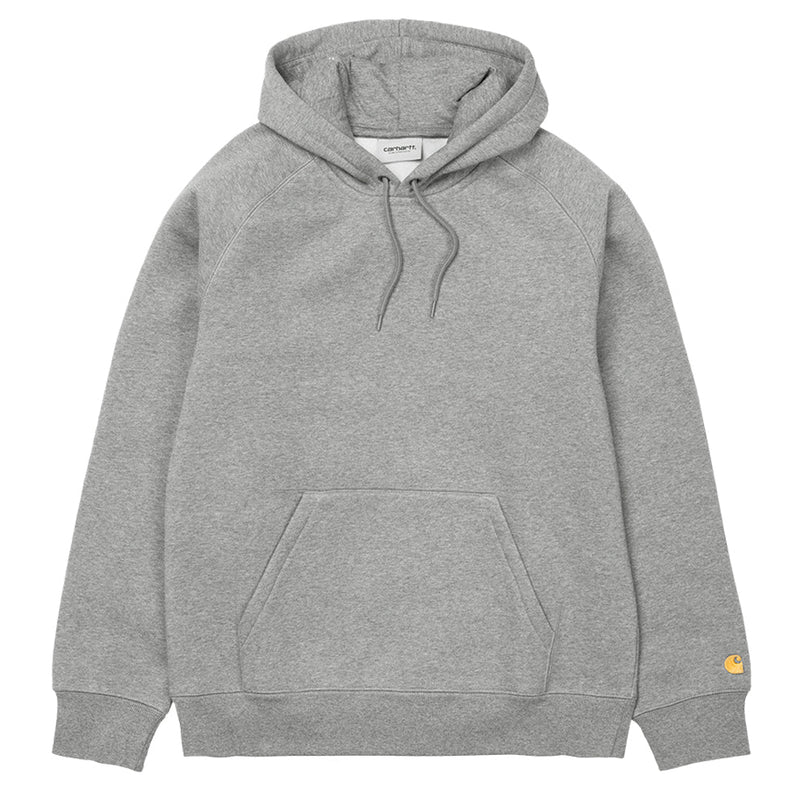 CARHARTT WIP HOODED CHASE SWEATSHIRT // GREY HEATHER/GOLD