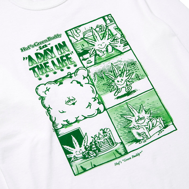 HUF DAY IN THE LIFE LONG SLEEVE T-SHIRT  // WHITE