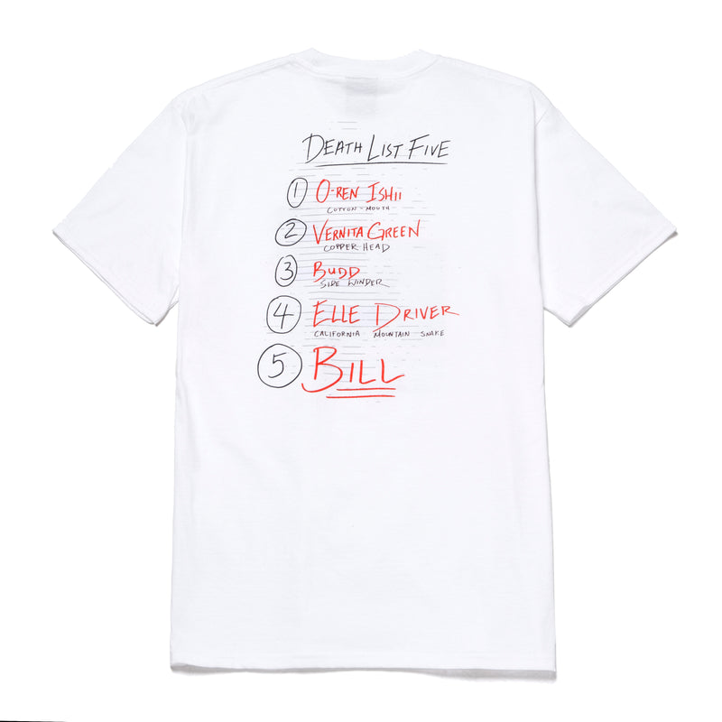 HUF X KILL BILL DEATH LIST T-SHIRT // WHITE
