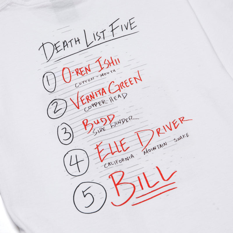 HUF X KILL BILL DEATH LIST T-SHIRT // WHITE