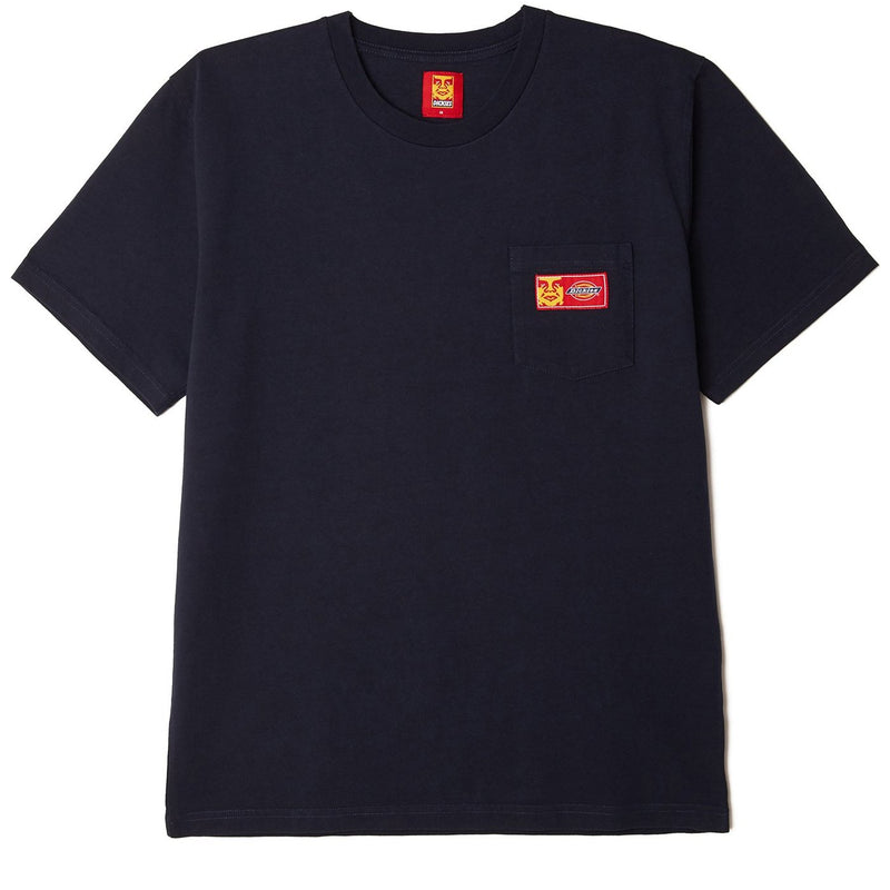 OBEY X DICKIES HEAVYWEIGHT POCKET T-SHIRT // DARK NAVY