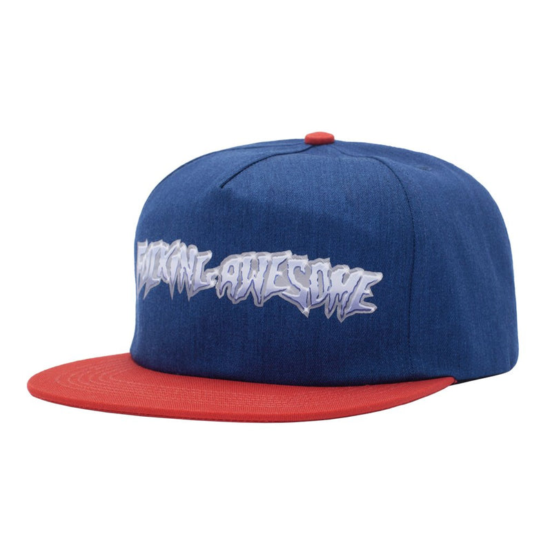 FUCKING AWESOME CHROME 5 PANEL CAP // NAVY/RED