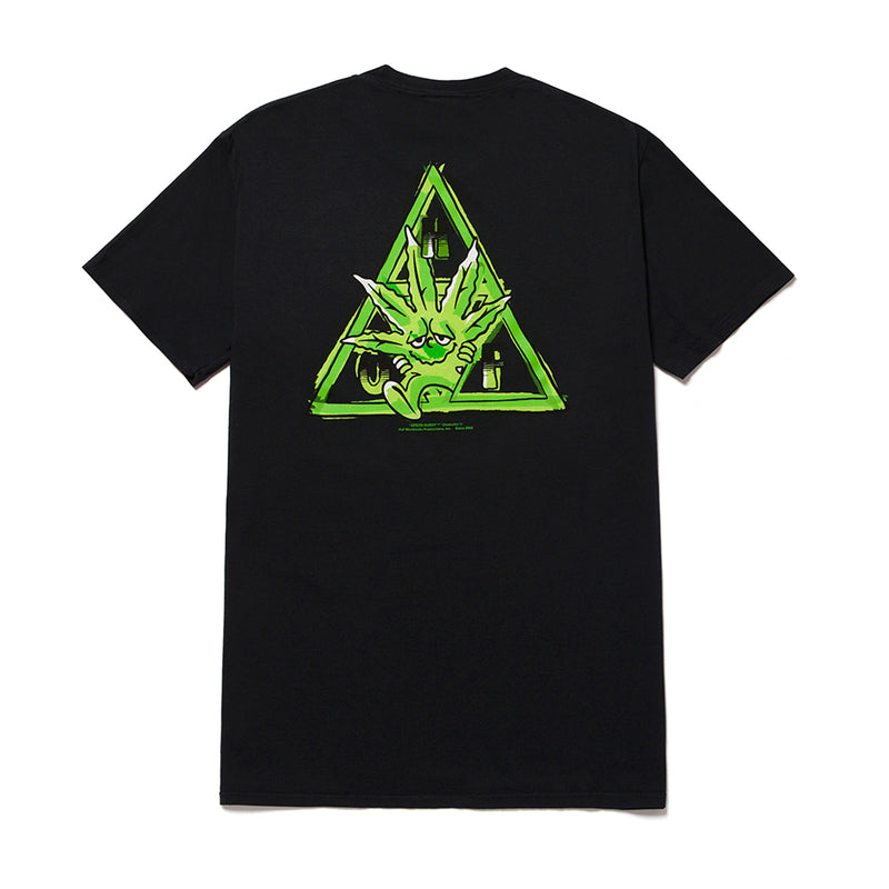HUF GREEN BUDDY TRIPLE TRIANGLE T-SHIRT  // BLACK