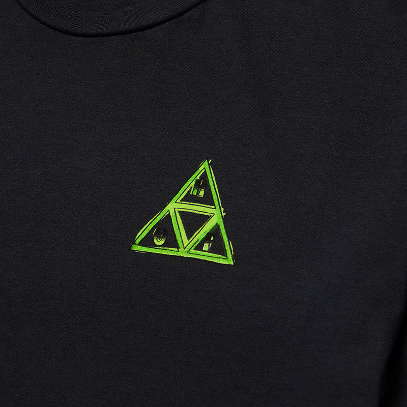 HUF GREEN BUDDY TRIPLE TRIANGLE T-SHIRT  // BLACK