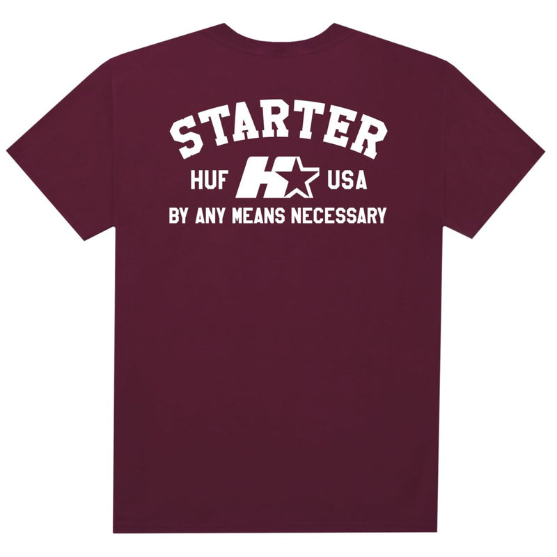 HUF X STARTER ARCH S/S TEE // BURGUNDY