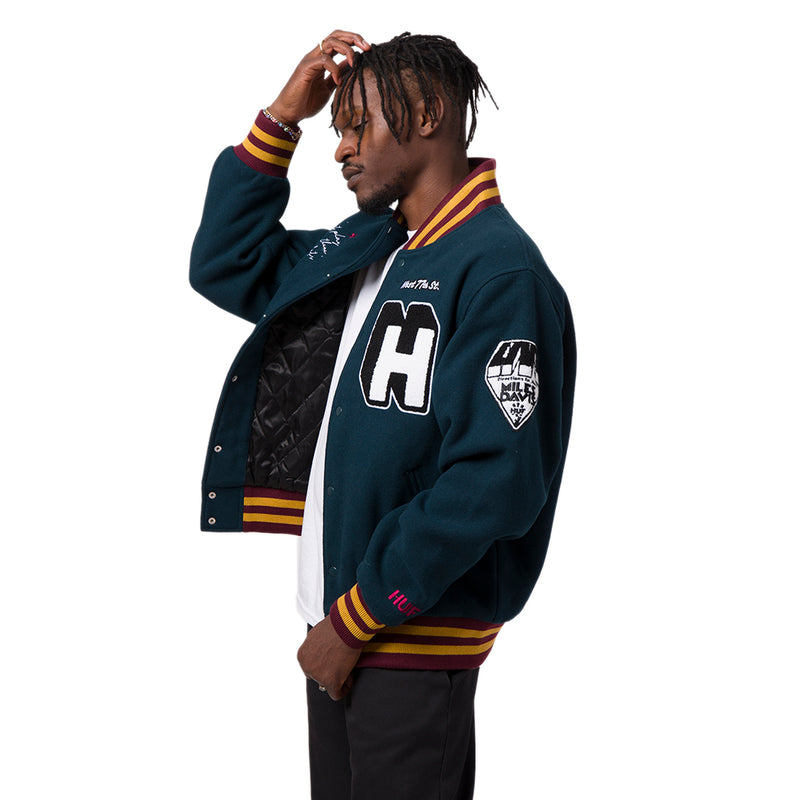 HUF PANGAEA VARSITY JACKET JADE