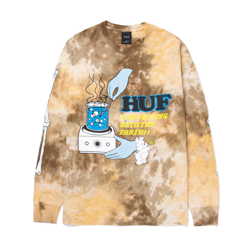 HUF MESS TIEDYE L/S TEE // BROWN