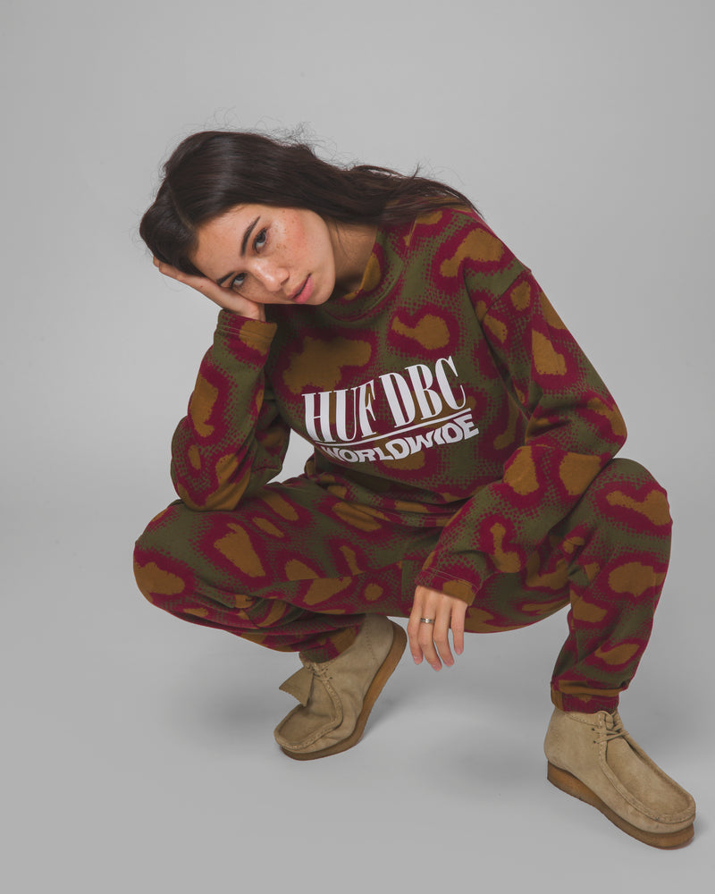 HUF NETWORK FRENCH TERRY CREW // OLIVE