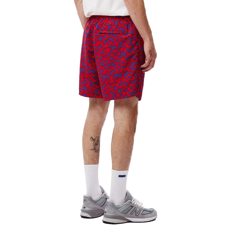 OBEY EASY RELAXED FUZZ SHORT // RED MULTI