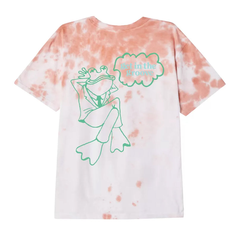 OBEY GET IN THE GROOVE ORGANIC SOFT CLOUDY TIE DYE TEE // PHEASANT
