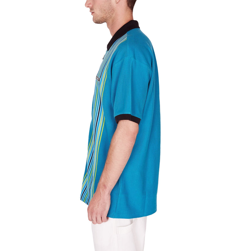 OBEY KELLY CLASSIC ZIP POLO S/S // TEAL MULTI