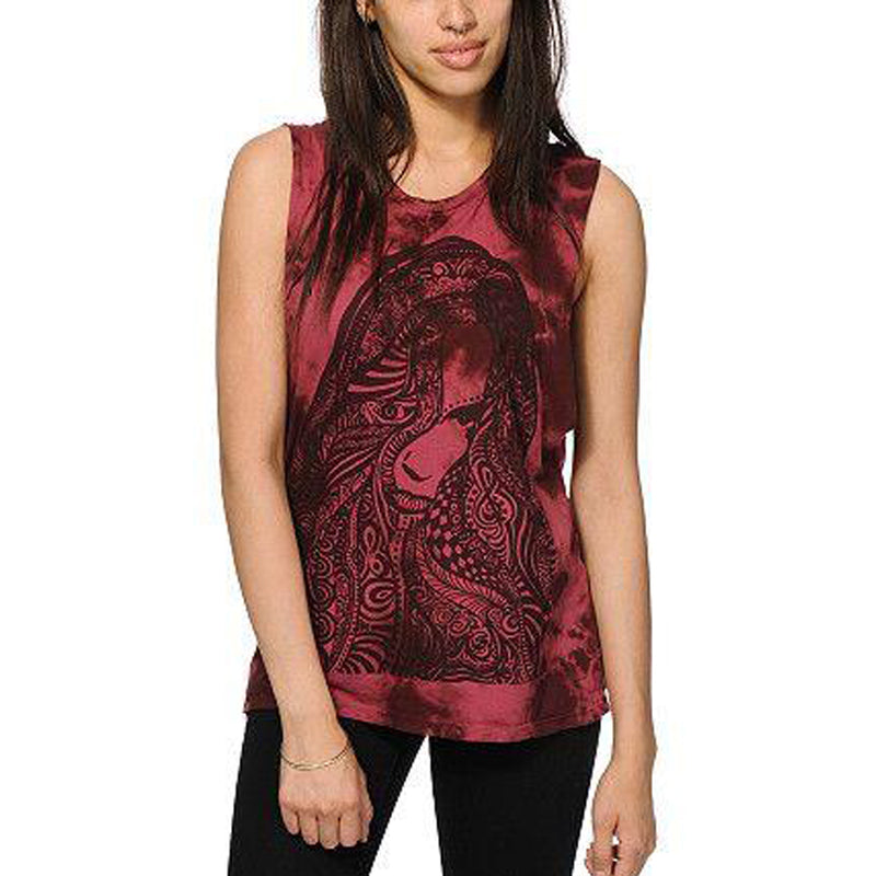OBEY X NOEMI MANSER REMEMBER YOURSELF TANK // BURGUNDY TIE DYE