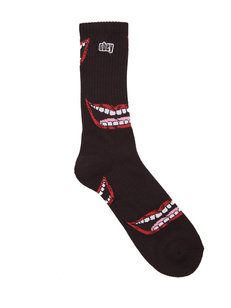 OBEY LIPS SOCKS // BLACK MULTI